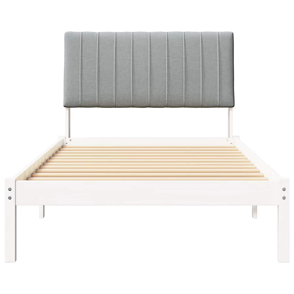Bed Frame with Headboard White 100 x 200 cm Solid Pine Wood